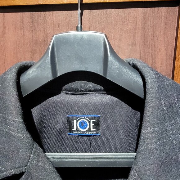 Joseph Abboud JOE Black Gray Plaid Wool Blend Peacoat Jacket Men’s XXL - Picture 2 of 4